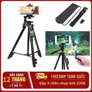 Gậy Chụp ảnh Kiêm tripod 3 Chân Chính hãng - Yunteng VCT 5208 kiêm giá đỡ có remote Bluetooth điều khiển chụp từ xa