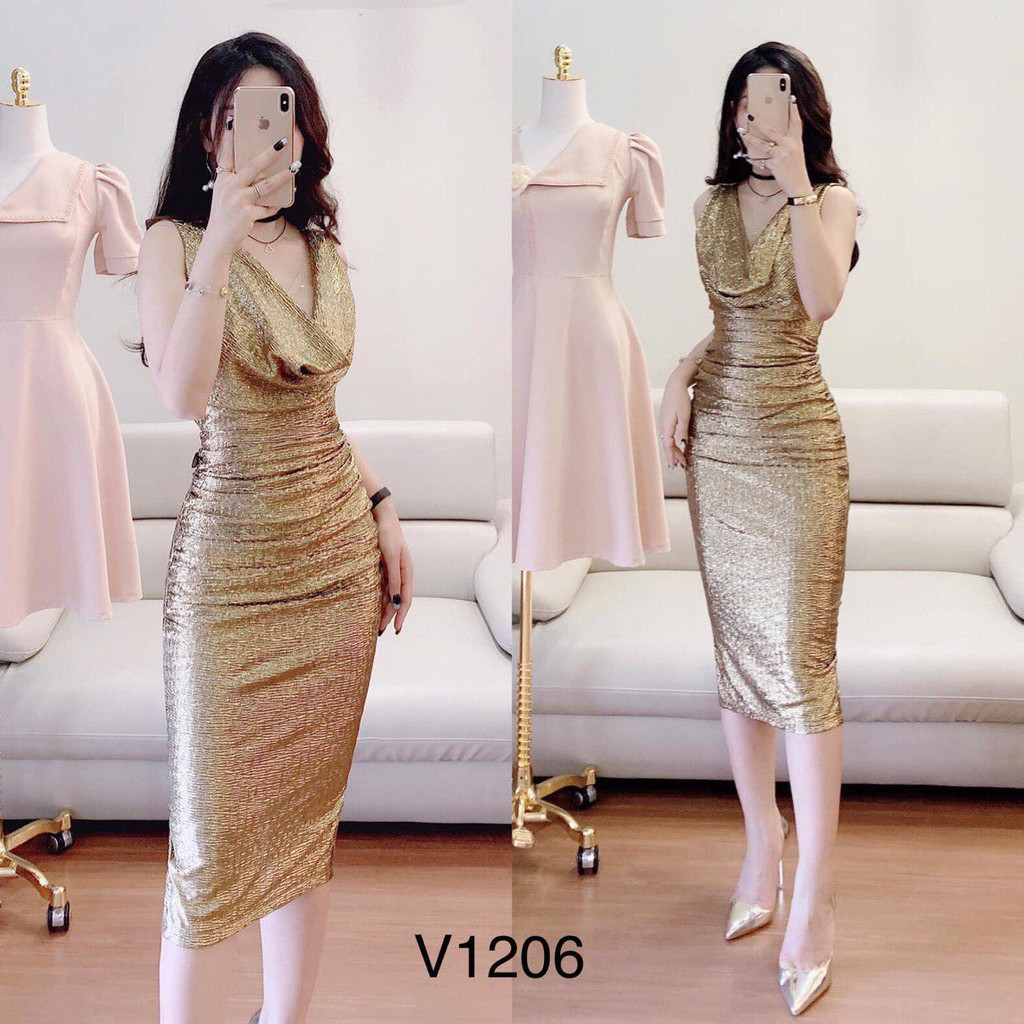 [ xả kho ] MiD Đầm body dáng ôm dự tiệc quyến rũ V1206 Mie Design ảnh thật mẫu chụp