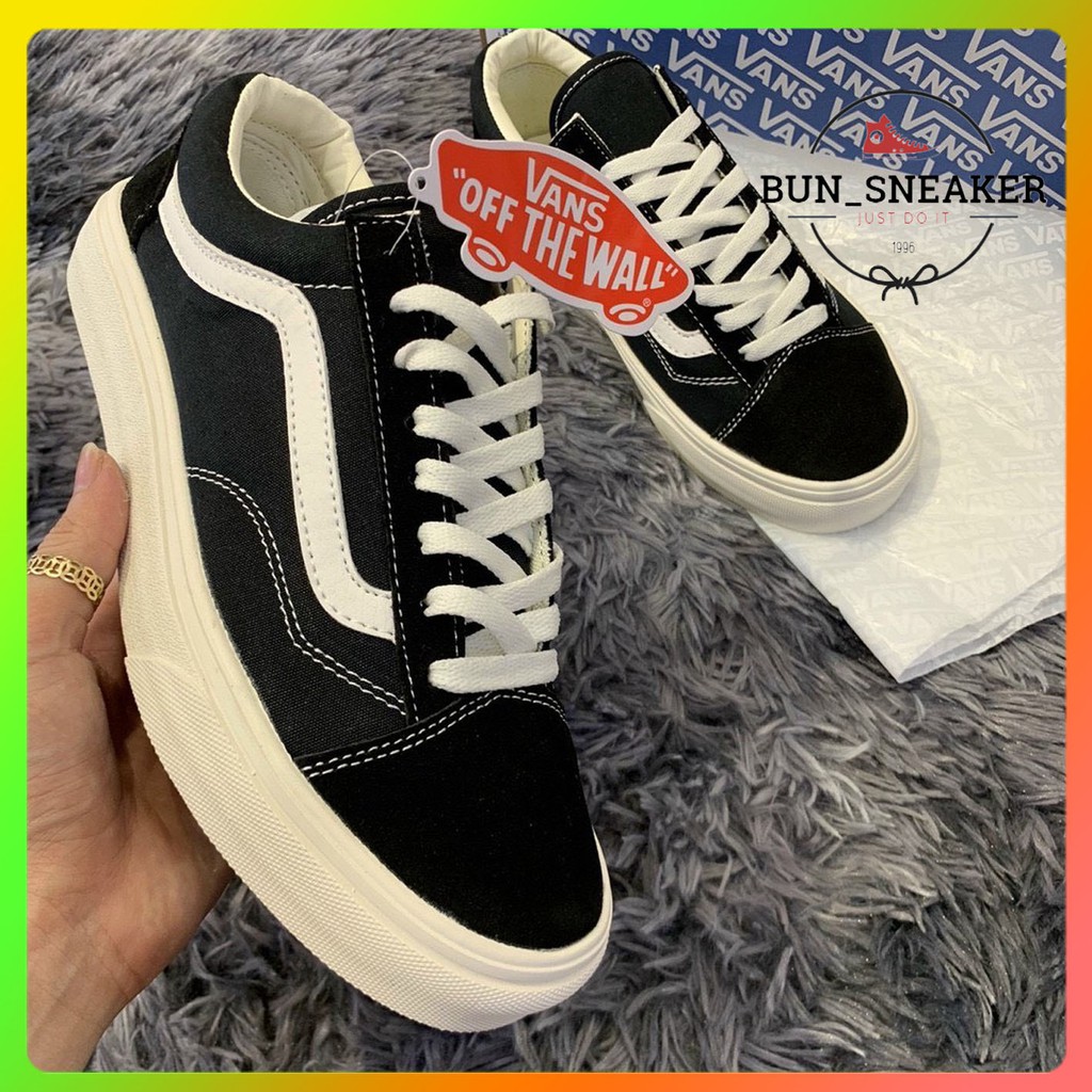 Giày, Giày Thể Thao/ Sneaker, Giày Van Vault Nam Nữ Đen Mũi Da Lộn, [ Tặng 1 Đôi Tất 30k]