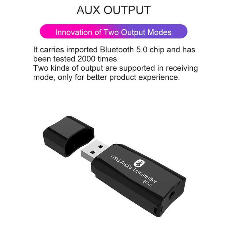 Usb Bluetooth 5.0 Nhận Tín Hiệu Âm Thanh Jack 3.5mm Cho Loa Tv Pc