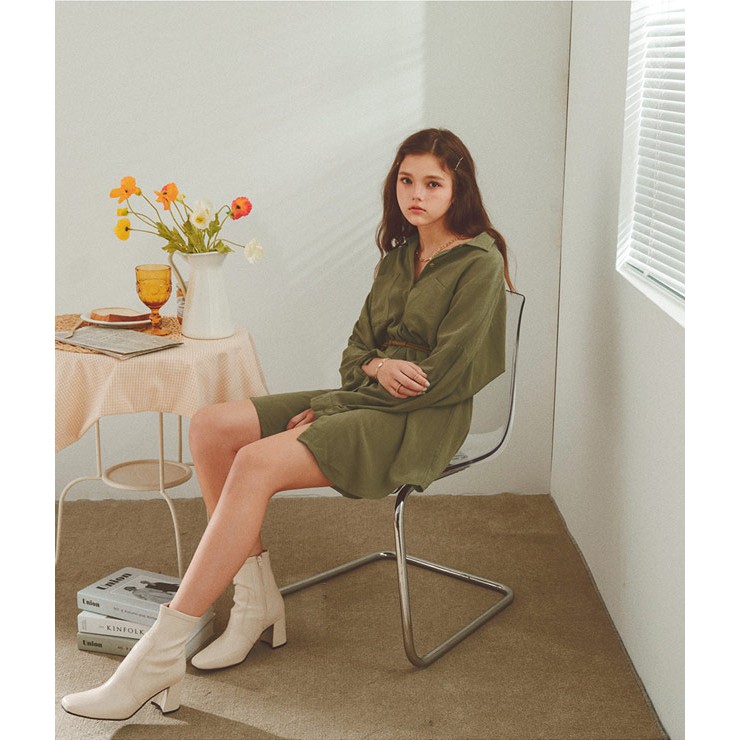 Váy sơ mi 2 túi trước kèm belt Nữ Air Space 2031824013 | BigBuy360 - bigbuy360.vn