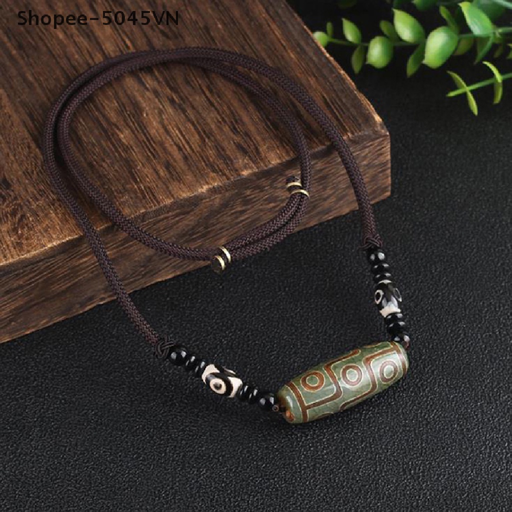 Vòng cổ mặt hình chín mắt phong cách Tây Tạng đơn giản thời trang dành cho nam và nữ