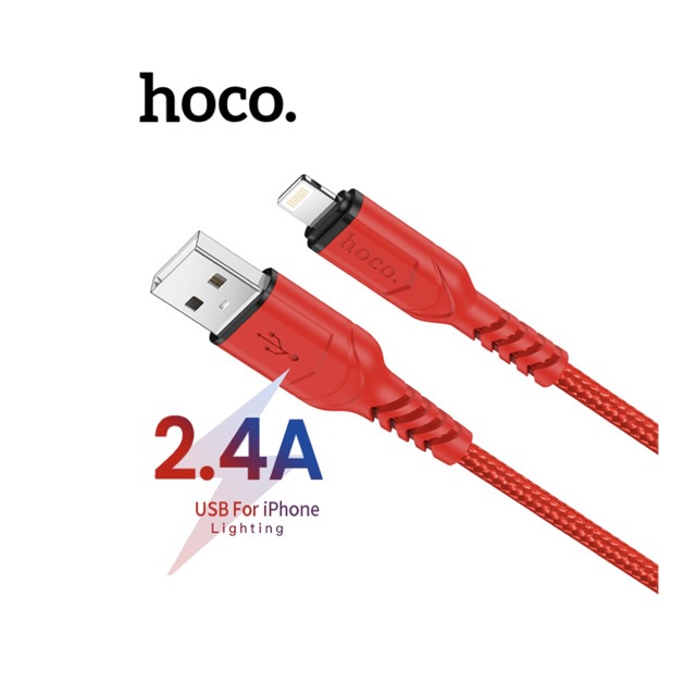 Cáp sạc Lightning HOCO X2 /X59 cho iPhone/iPad dài 1M /2M dây bọc dù chống rối sạc nhanh