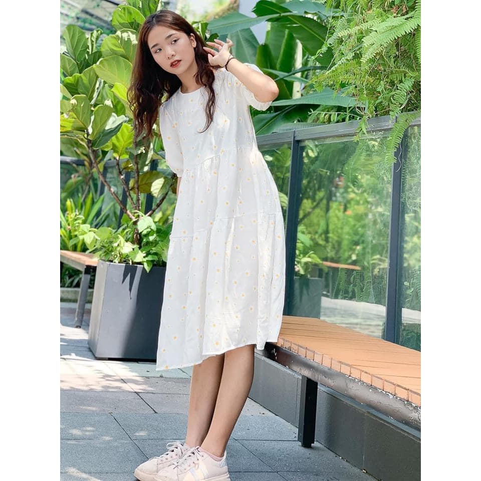 [Mã WA1599 giảm 15% đơn 99k] [ẢNH THẬT SHOP CHỤP] Váy Babydoll hoa cúc dáng dài kèm chun xinh xắn | BigBuy360 - bigbuy360.vn