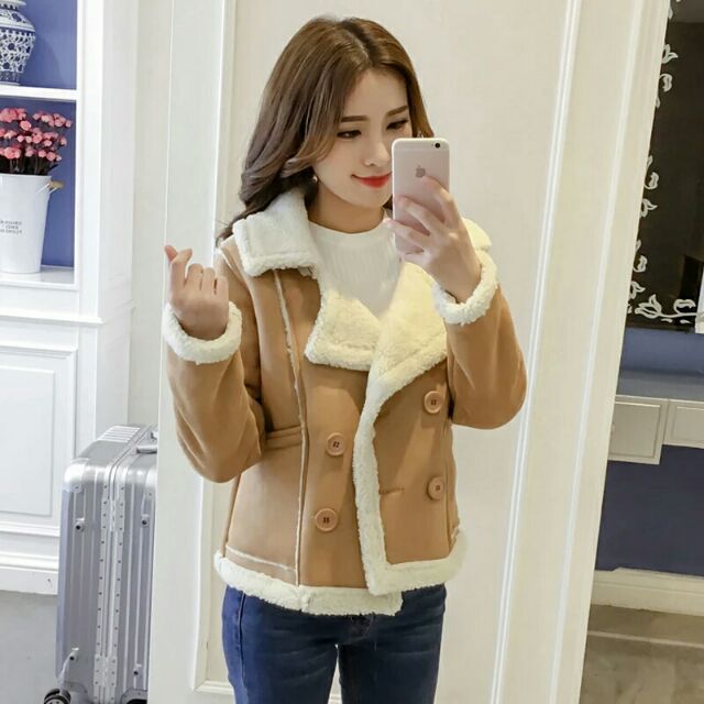 Áo khoác da lộn siêu xinh