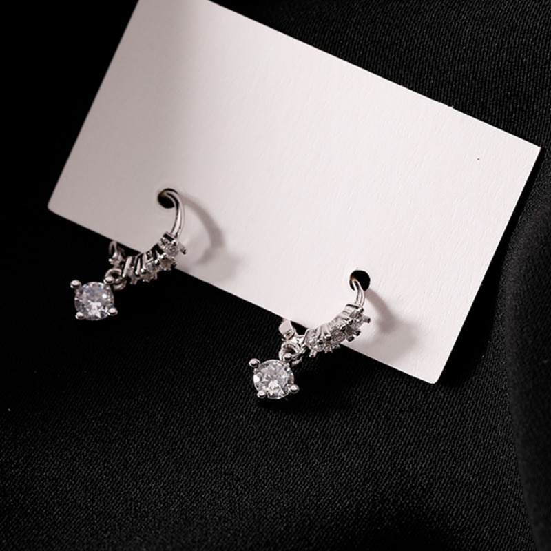 Bông Tai Đính Đá Zircon 19A1615 Phong Cách Hàn Quốc Dễ Phối Đồ