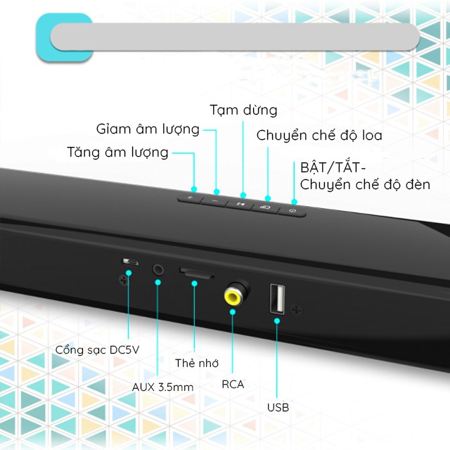 { HOT } Loa Thanh Siêu Trầm Bluetooth Gaming Soundbar BS-28E Để Bàn Có Đèn Led RGB Dùng Cho Máy Vi Tính PC, Laptop, Tivi