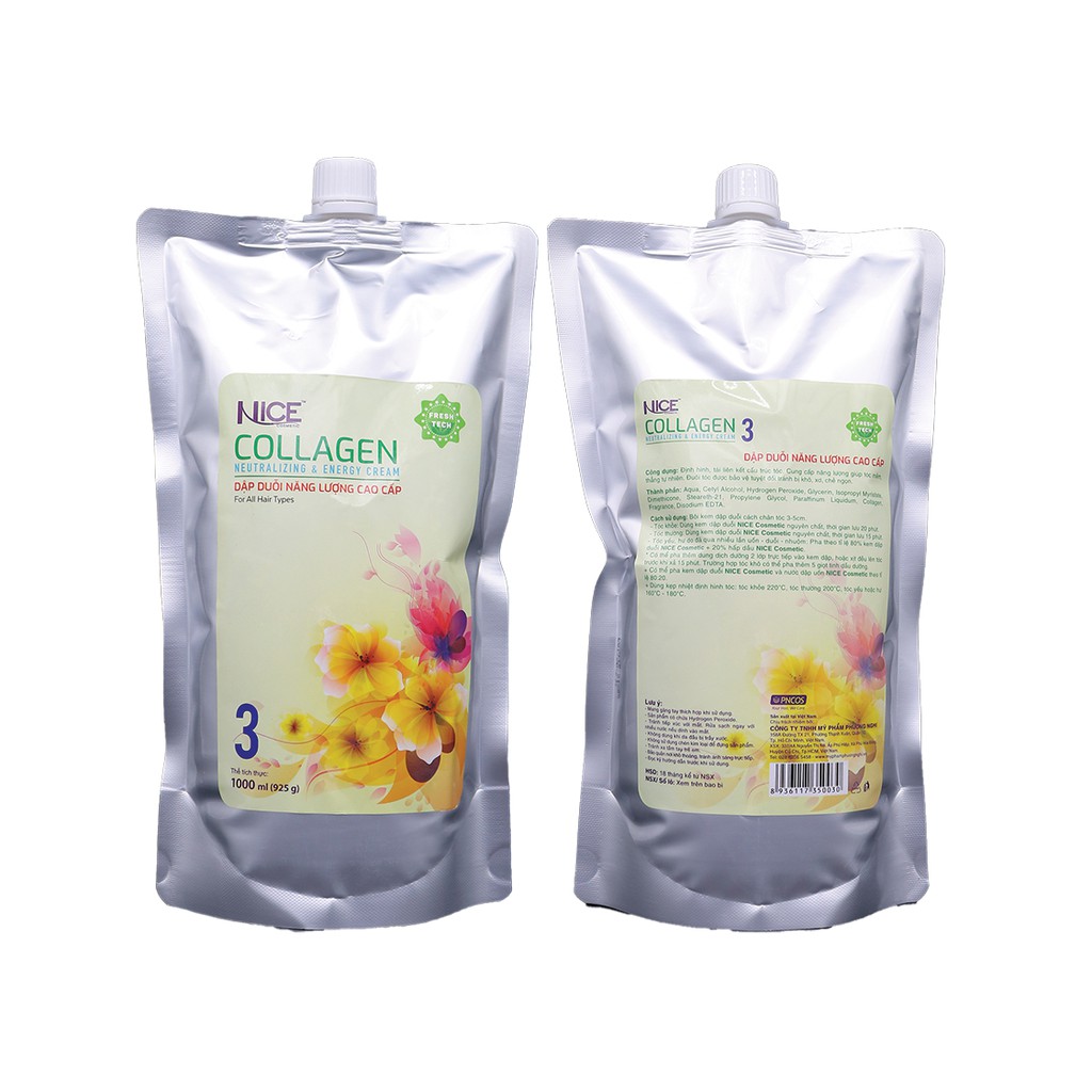 Bộ Duỗi , uốn setting  Collagen đa năng siêu thẳng mượt, siêu xoăn  NICE 1000ml