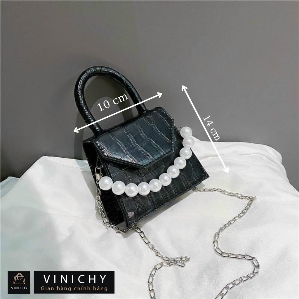 [Mã SKAMFSW175 giảm 10K đơn 50K] Túi xách Mini nữ đeo chéo, túi đi chơi, đi học VINICHY, da cao cấp size 10cm HA096