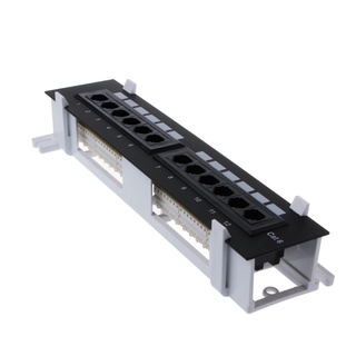 12 Port CAT6 Patch Panel RJ45 Networking Wall Mount Rack Mount Bracket