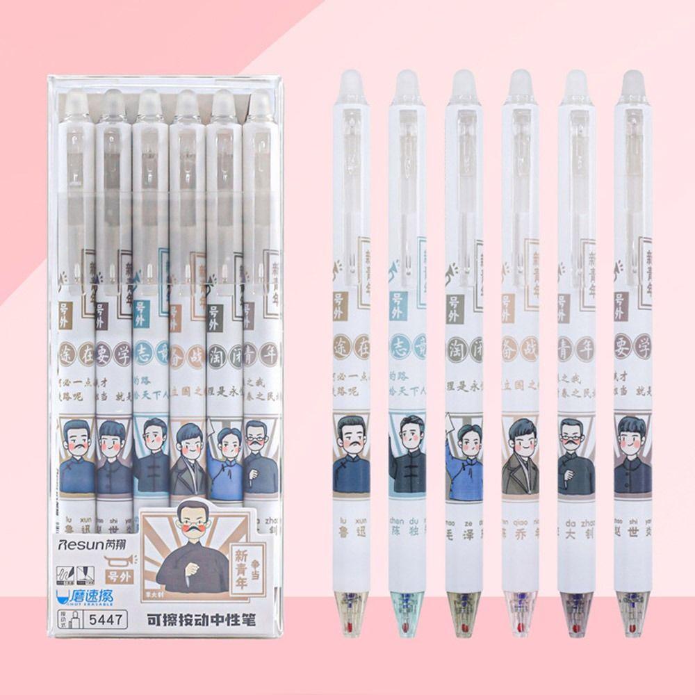 PISTA Set 6 Bút Mực Nước Dạng Nhấn Nhiều Màu Sắc