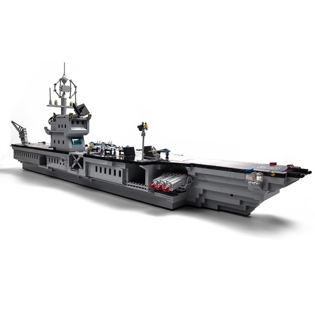 Lắp Ráp Enlighten QMan 113 Tàu Sân Bay Aircraft Carrier Dài 92cm