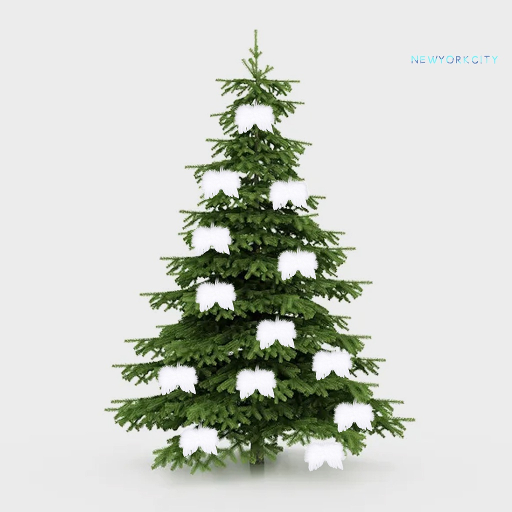 Ny-đồ Trang Trí Cây Thông Giáng Sinh Lông Vũ Màu Trắng Siêu Mềm Bắt Mắt Sành Điệu