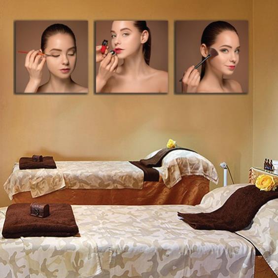 Tranh spa dán tường tiệm make up, massage