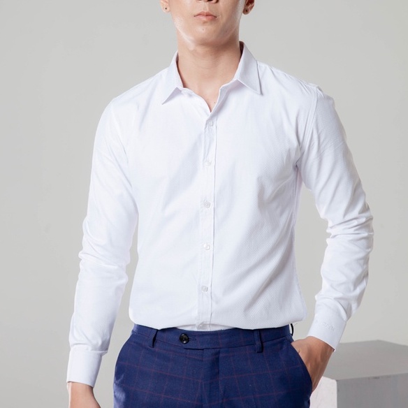 Áo sơ mi nam dài tay cổ bẻ dáng ôm Hàn Quốc chất vải lụa trơn giãn cao cấp chống xù thời trang FASHIONMEN STORE | BigBuy360 - bigbuy360.vn