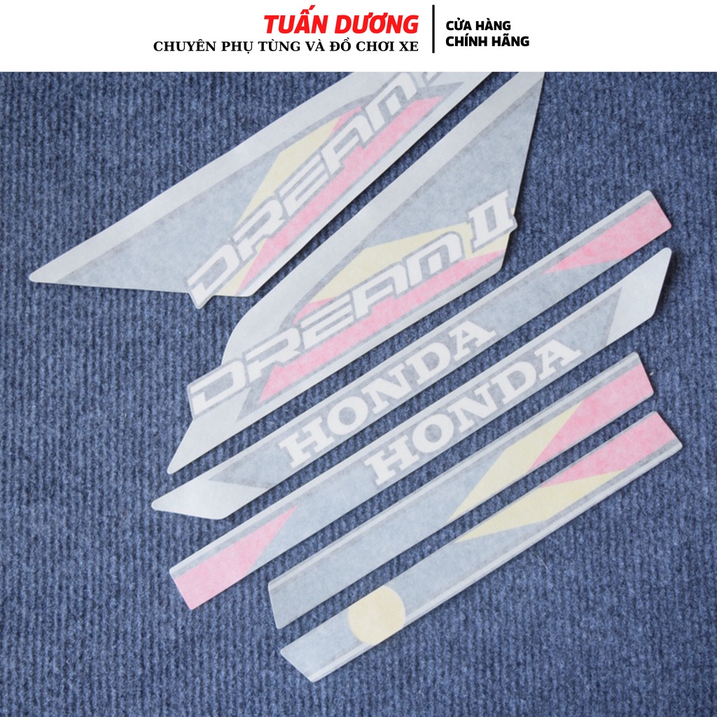 Tem xe DREAM thái Hồng kèm tem thông số [ LOẠI CAO CẤP ] Tem hàng đẹp lắp được cả dream thái và dream việt các đời