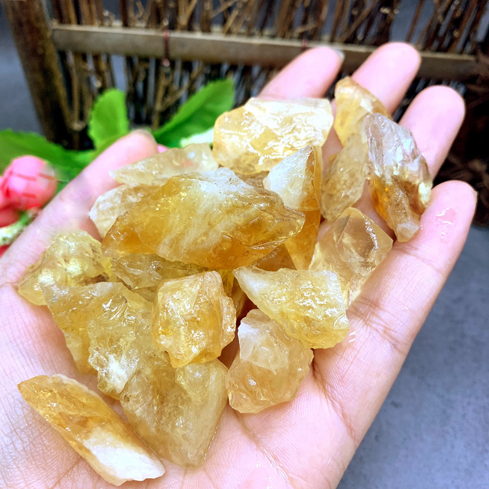 50g Đá Thạch Anh Tự Nhiên Màu Vàng Trang Trí Nhà Cửa