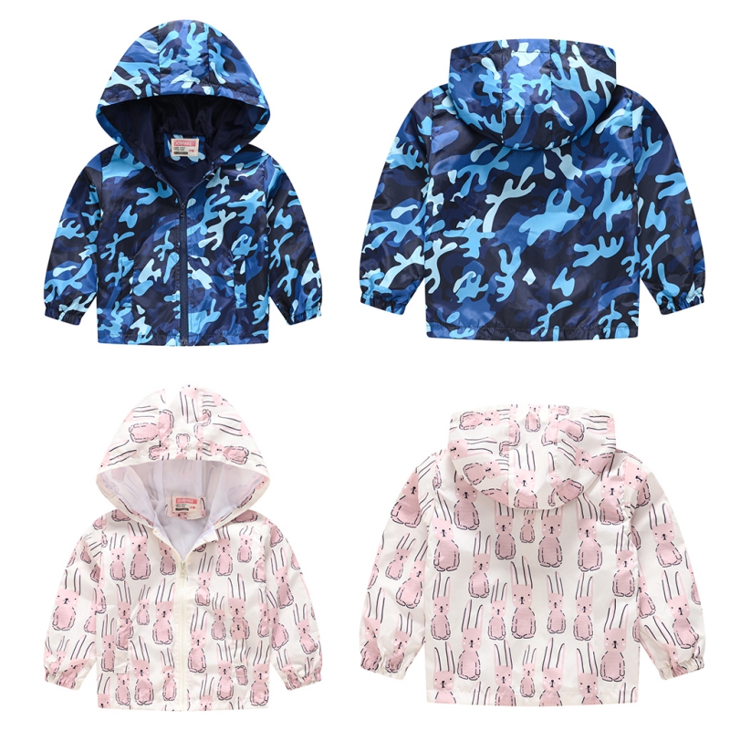 Áo Khoác Có Nón In Họa Tiết Hoạt Hình Độc Đáo Cho Bé