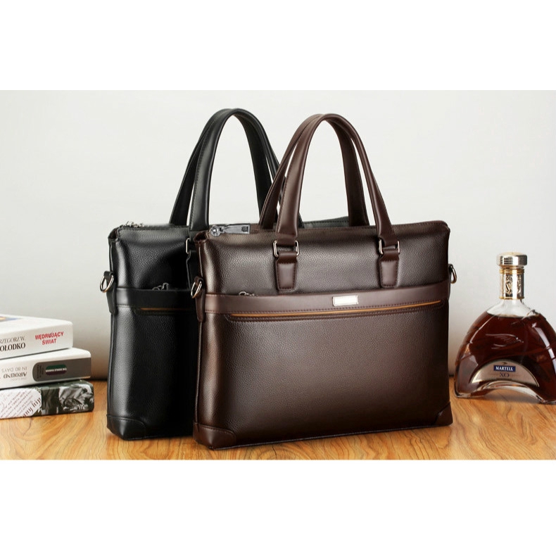 Couple Men Color Messenger Business Briefcase Handbag PU Leather Hand Bag 02