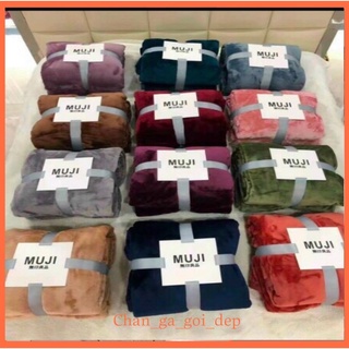 Chăn lông tuyết Muji siêu mềm mịn, Chăn tuyết nhung nhập khẩu cao cấp