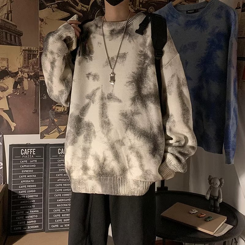 Áo Sweater Dệt Kim Nhuộm Màu Kiểu Hàn Quốc Thời Trang Thu Đông Cho Nam