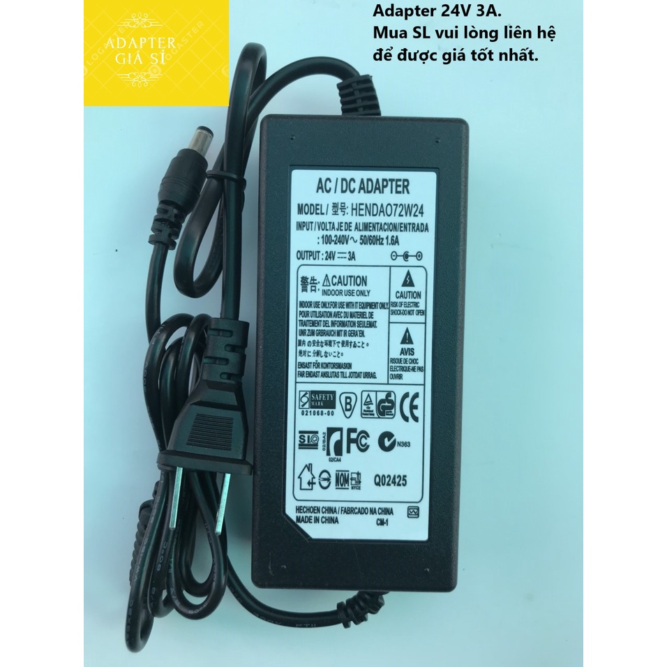 Nguồn Adapter 24V 3A giá ưu đãi