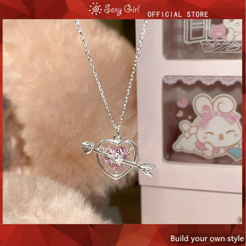 Khuyên Tai/Vòng Tay Hình Mũi Tên Cupid Đính Đá Zircon Hồng Quyến Rũ Thanh Lịch Dành Cho Bạn Gái