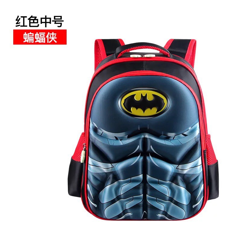 Balo cho bé trai đi học tiểu học in hình 3D người dơi ALIBABY TE7