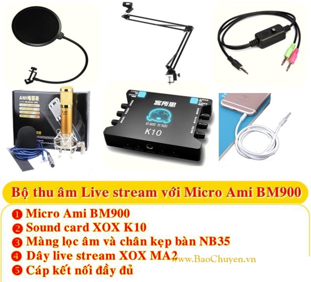 Bộ mic live stream k10