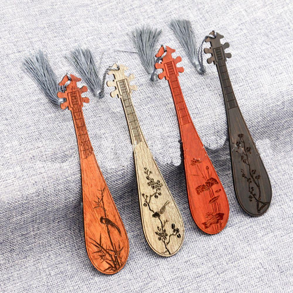 AUGUSTINA Kẹp Sách Bằng Tre Đính Tua Rua Phong Cách Trung Hoa Cổ Điển