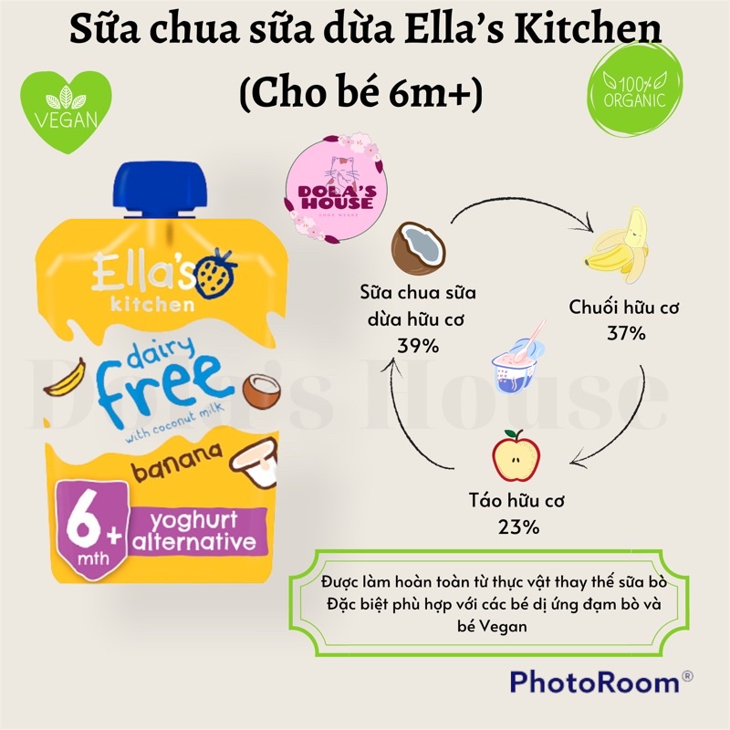 SỮA CHUA ELLA’S KITCHEN TỪ SỮA DỪA CHO BÉ DỊ ỨNG ĐẠM BÒ