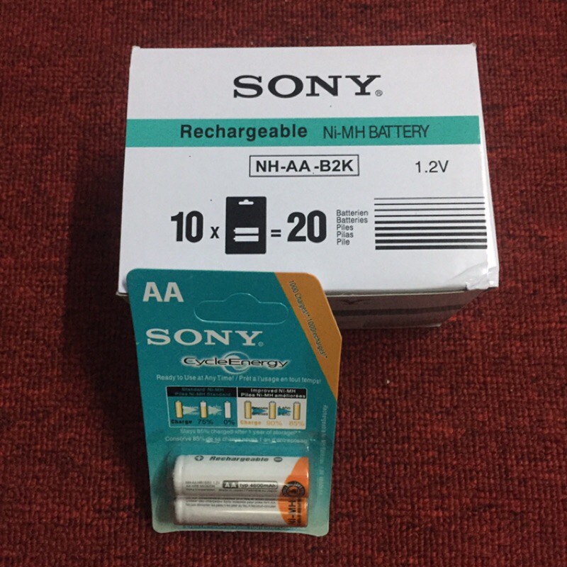 pin sạc AA Sony 4600mAh ( Hộp 10 vỉ, tổng 20 viên )