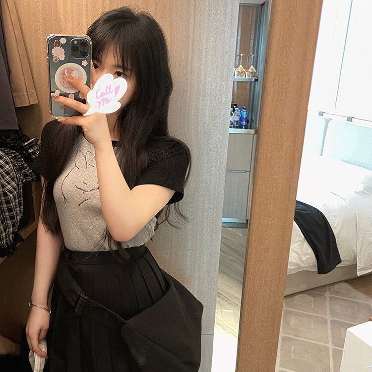 Áo Thun Ngắn Tay Dáng Ôm Dễ Phối Đồ Thời Trang Dành Cho Nữ