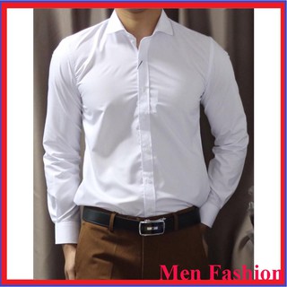 GIẢM GIÁ HOT Áo sơ mi dài tay nam chất đẹp màu trắng có bigsize