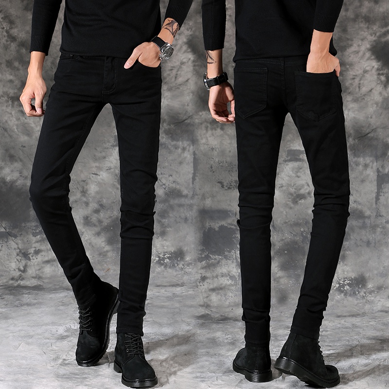 Quần JEANS Nam Đen Trơn Slim Fit Co Giãn SZone