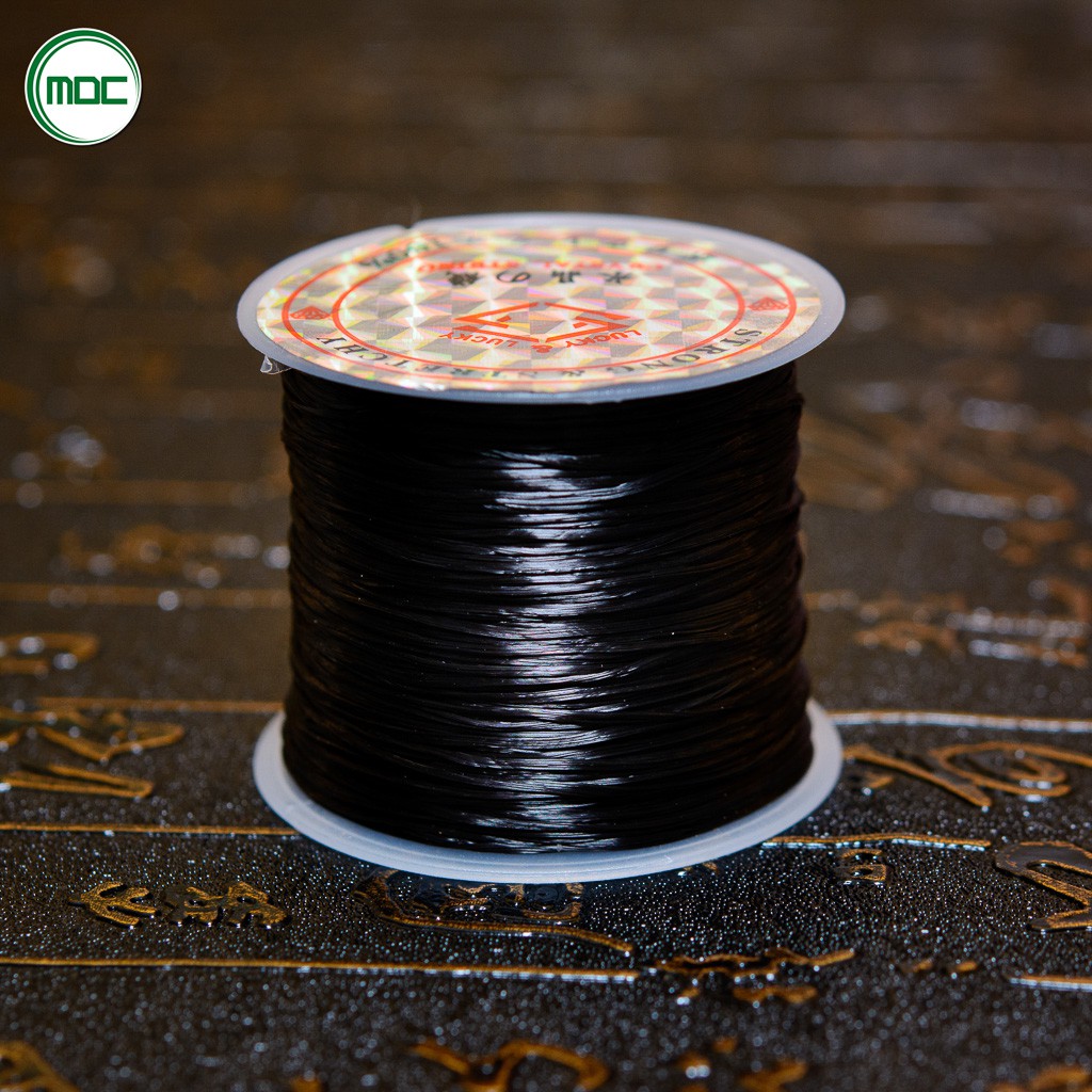 Dây Xỏ Vòng Chỉ Chun Tơ Mảnh Co Dãn Để Xâu Hạt Đá Phong Thủy Nhiều Màu Sắc - Chỉ tem trắng