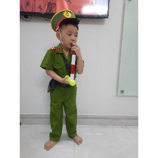 Combo 2 Bộ Cảnh Sat Trẻ Em Màu Xanh Đầy Đủ Phụ Kiện