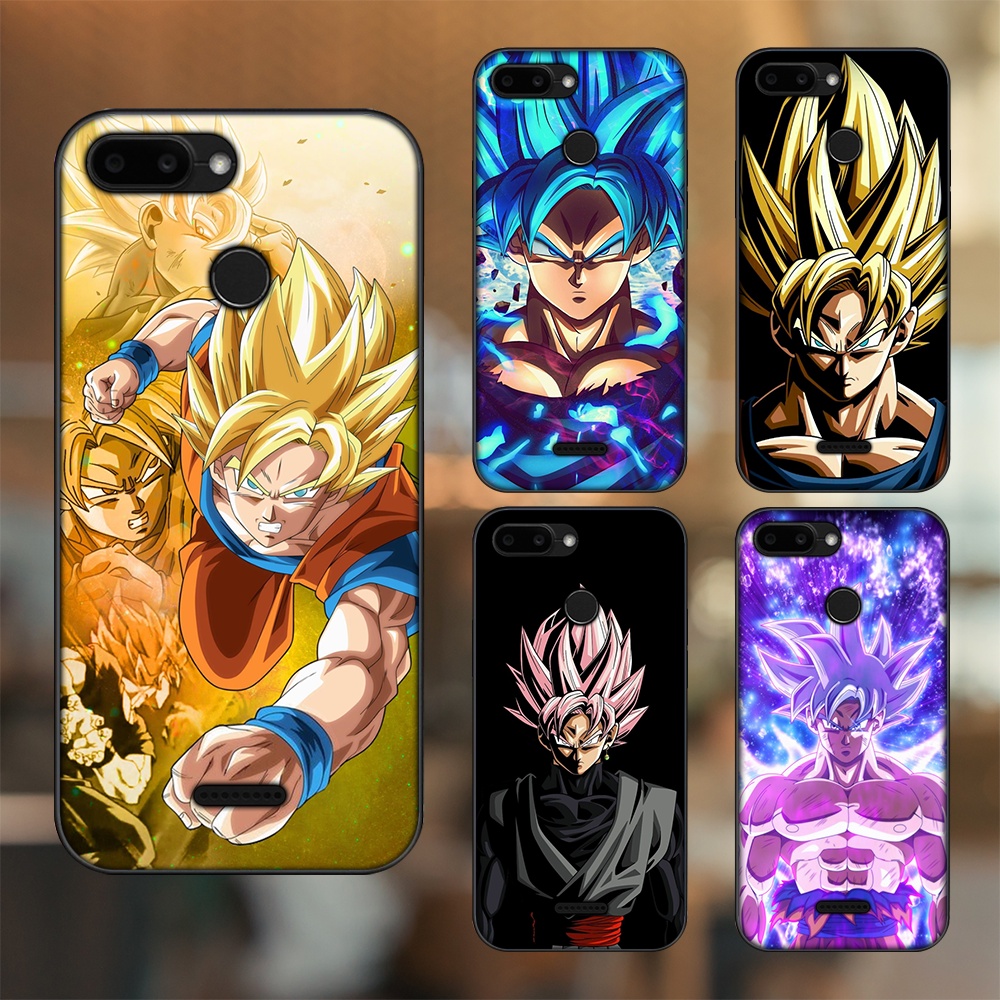 Ốp lưng Xiaomi Redmi 6 viền đen in hình Goku Dragon Ball