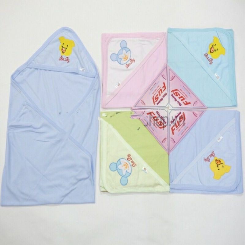 Chăn ủ choàng ủ cotton Fusj có mũ cho bé