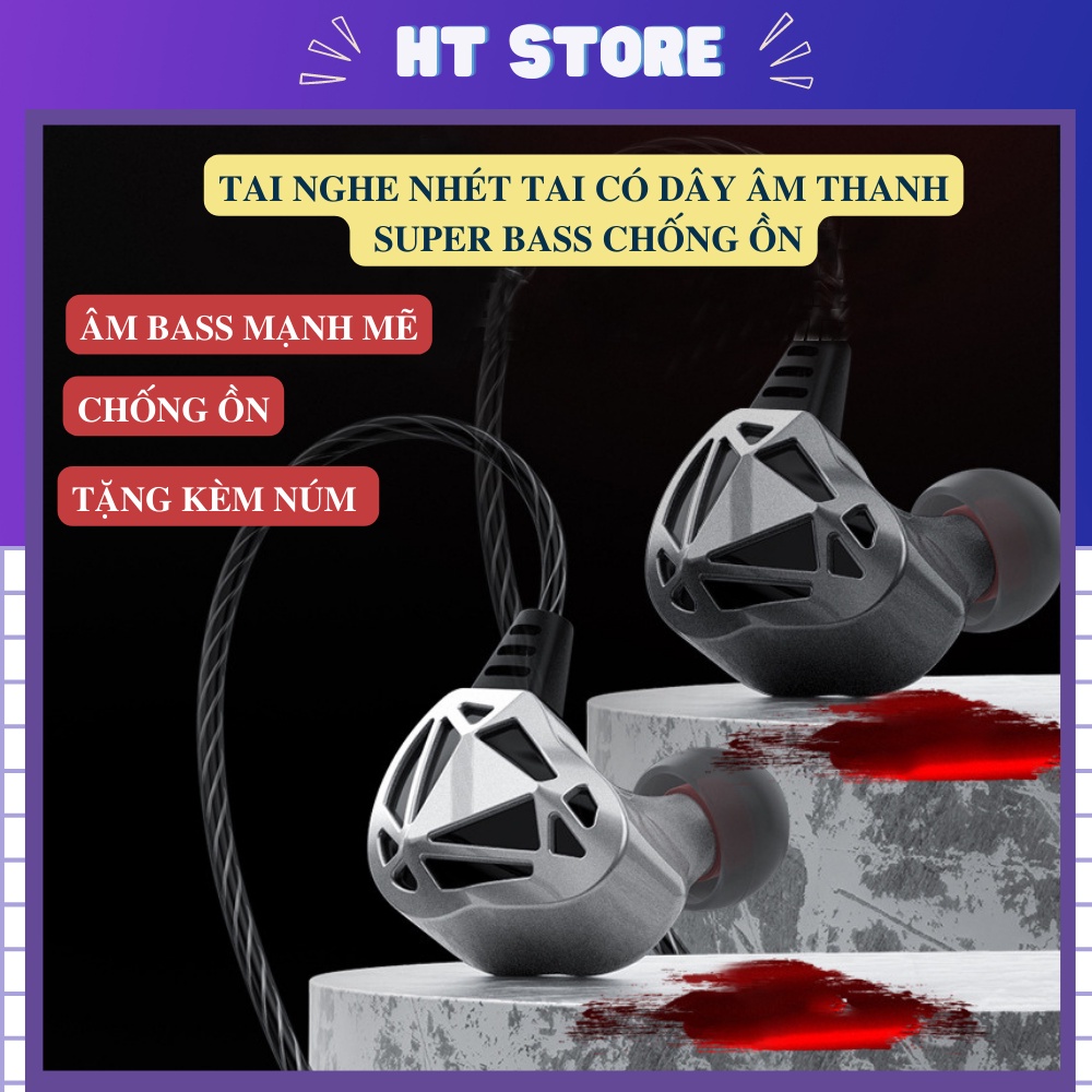 Tai Nghe Nhét Tai Có Dây QKZ AK7 Cao Cấp Nhiều Màu Âm Thanh Super Bass Chống Ồn Tương Thích Các Dòng Điện Thoại Và PC