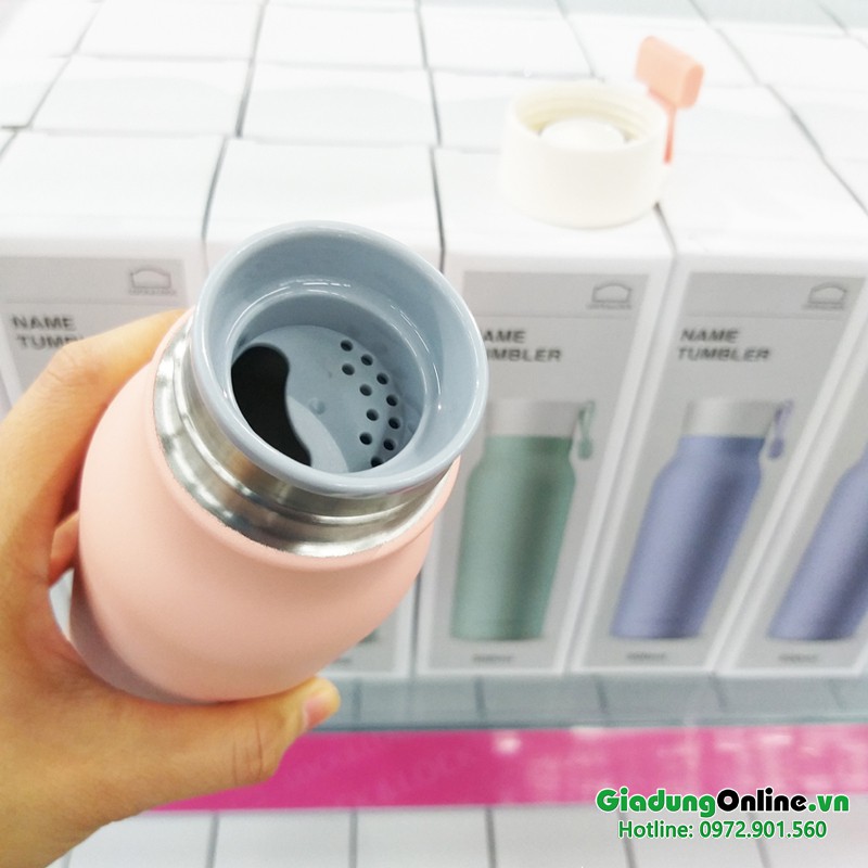 Bình Giữ Nhiệt Lock&amp;Lock Name Tumbler LHC4125 PIK 500ml Mẫu Mới Màu Hồng - Larva Store