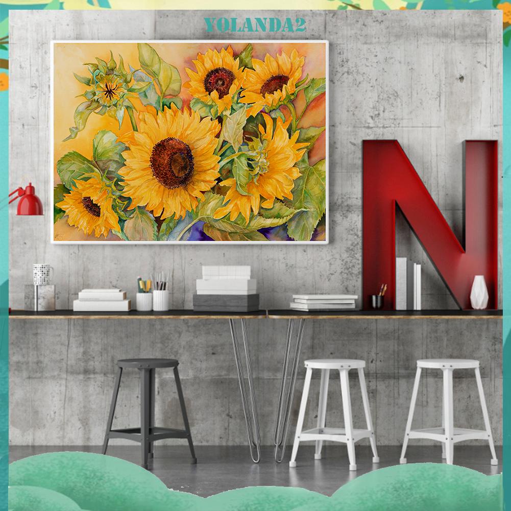 Tranh Thêu Chữ Thập DIY 11CT Hình Hoa Hướng Dương Xinh Xắn