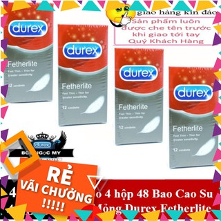 Combo 4 Hộp 48 Cái Bao Cao Su SIÊU MỎNG Durex Fetherlite