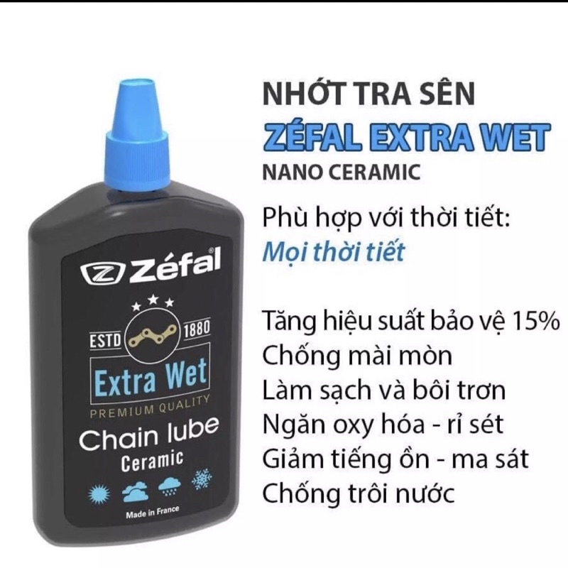 Dầu tra sên xích xe đạp Zefal Pro Wet / Pro Dry / Extra Wet