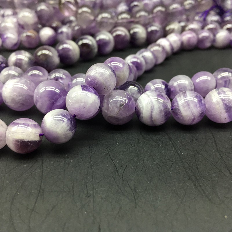 Chuỗi Hạt Đá Thạch Anh Tím Tự Nhiên 4-12mm Dùng Làm Đồ Trang Sức Thủ Công