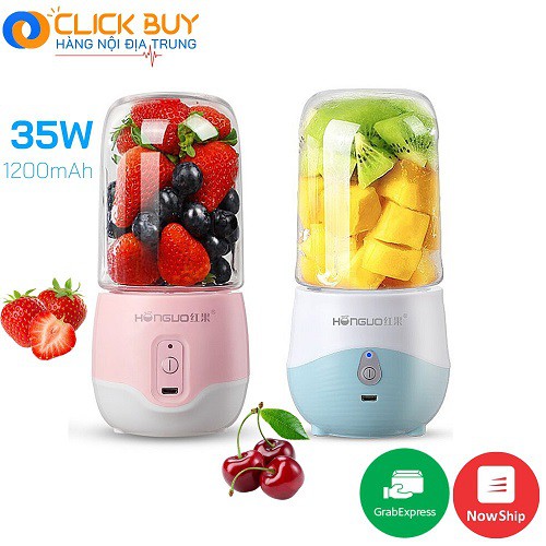 [ 𝑭𝑹𝑬𝑬𝑺𝑯𝑰𝑷 ] Máy Xay Sinh Tố HONGUO 300ML ⚡ 𝒍𝒖̛𝒐̛̃𝒊 𝒊𝒏𝒐𝒙 304 𝒌𝒉𝒐̂𝒏𝒈 𝒈𝒊̉ ⚡  Cầm Tay Sử Dụng Pin Sạc Cổng USB Tiện Dụng