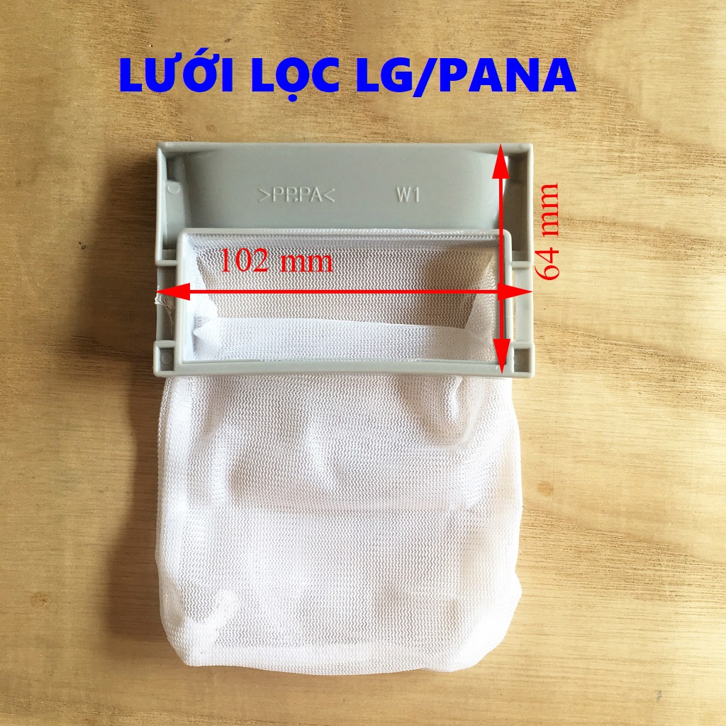 Túi lọc rác máy giặt LG 64x102mm [SẴN HÀNG] lưới lọc rác máy giặt LG, pana chọn kích thước như hình