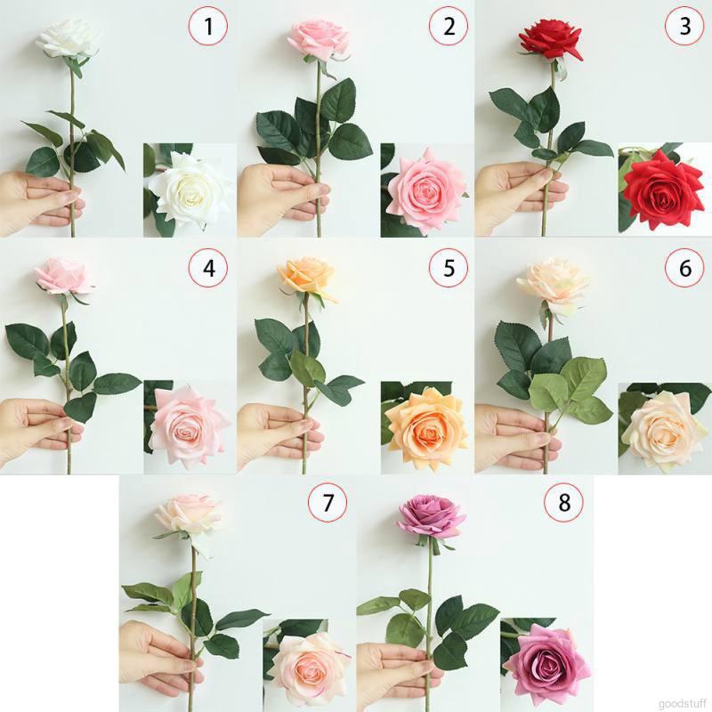 1pcs Bó hoa hồng giả nhiều màu tùy chọn trang trí không gian đẹp mắt