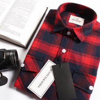 Sơ mi dạ rách gấu scotch soda