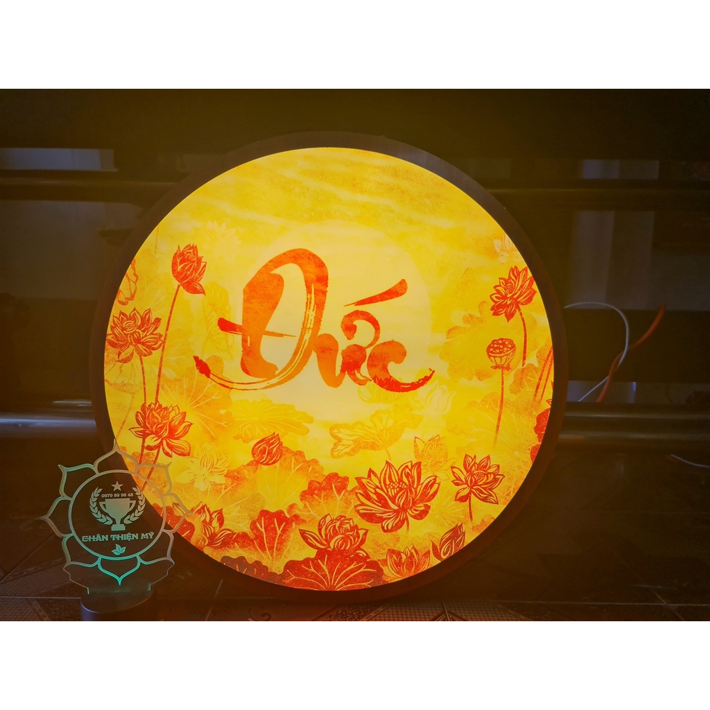 Đèn hào quang Trúc Chỉ in thờ gia tiên_HQTC1